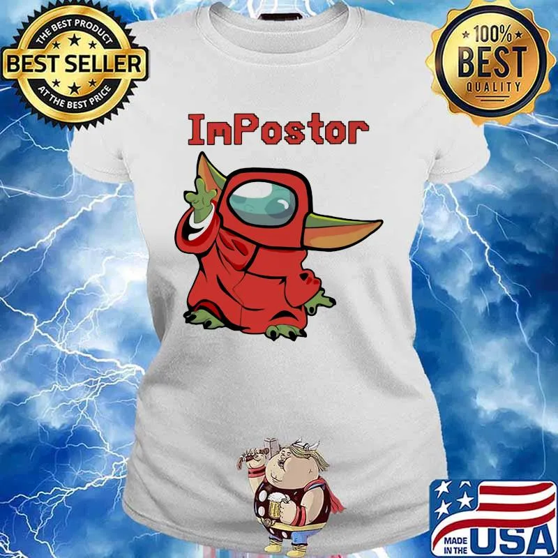 Impostor Among Us Game Baby Yoda Shirt Ladies tee