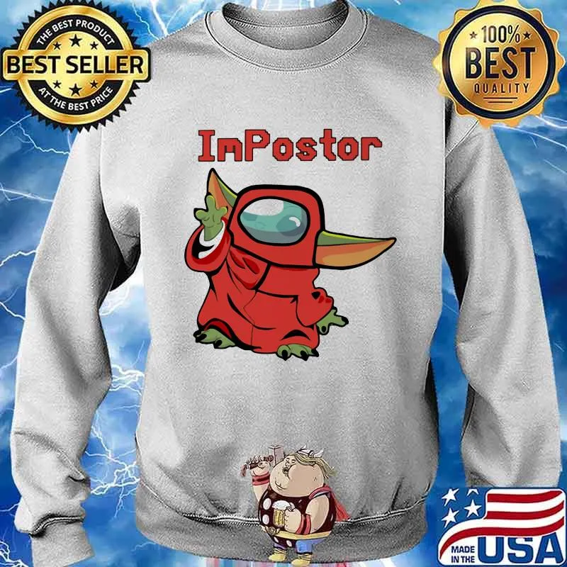 Impostor Among Us Game Baby Yoda Shirt Sweater