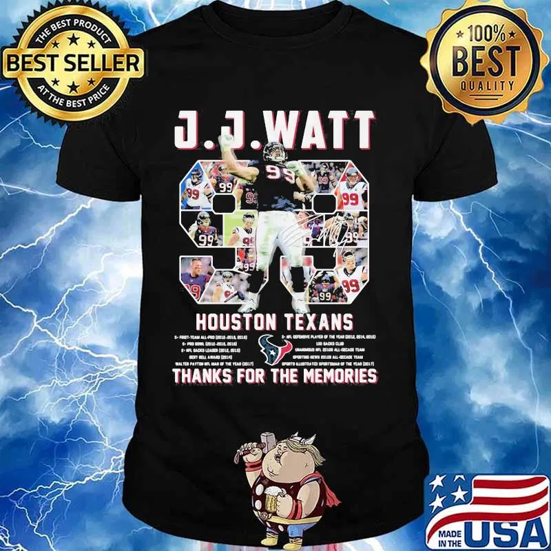 J.J.Watt Houston Texans Thank You For The Memories Signature Shirt