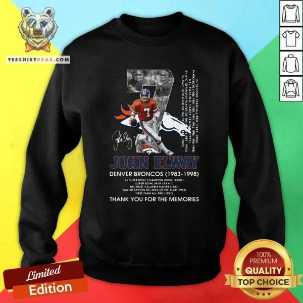 Jaded 07 John Elway Denver Broncos 1983 1998 Signature Shirt - Image 2