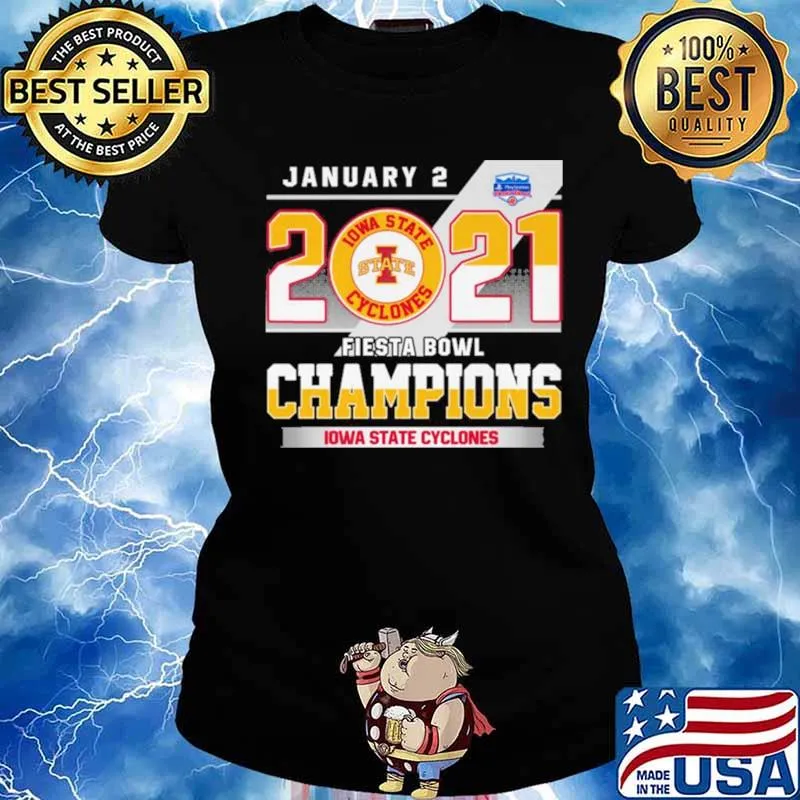 January 2 2021 Fiesta Bowl Champions Iowa State Cyclones s Ladies tee