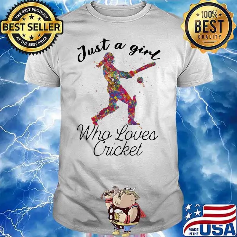 Just A Girl Who Loves Cricket Colors Shirt