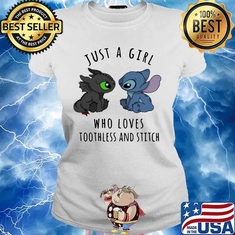 Just A Girl Who Loves Tootless And Stitch Shirt Ladies tee