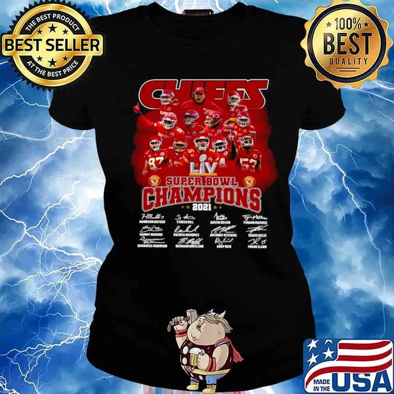 Kansas City Chiefs super Bowl Champions 2021 signatures s Ladies tee
