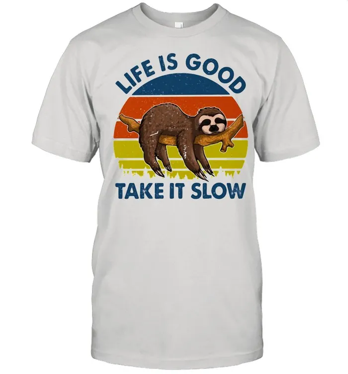 Life Is Good Take It Slow Sloth Vintage shirt Classic Mens T-shirt