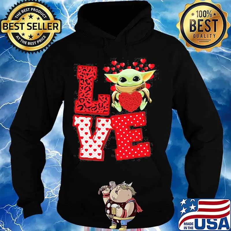 Love Baby Yoda Star Wars Heart Valentine Day Shirt Hoodie