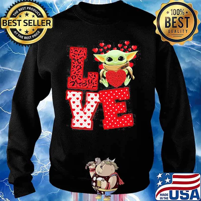 Love Baby Yoda Star Wars Heart Valentine Day Shirt Sweater
