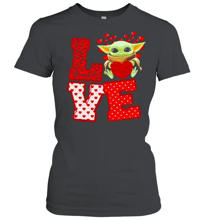 Love Baby Yoda Star Wars Heart Valentine Day shirt - Image 3