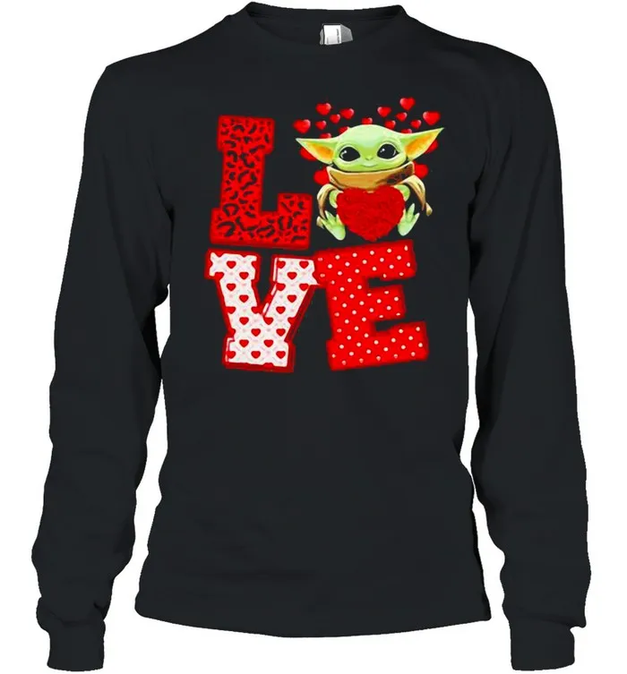 Love Baby Yoda Star Wars Heart Valentine Day shirt - Image 4