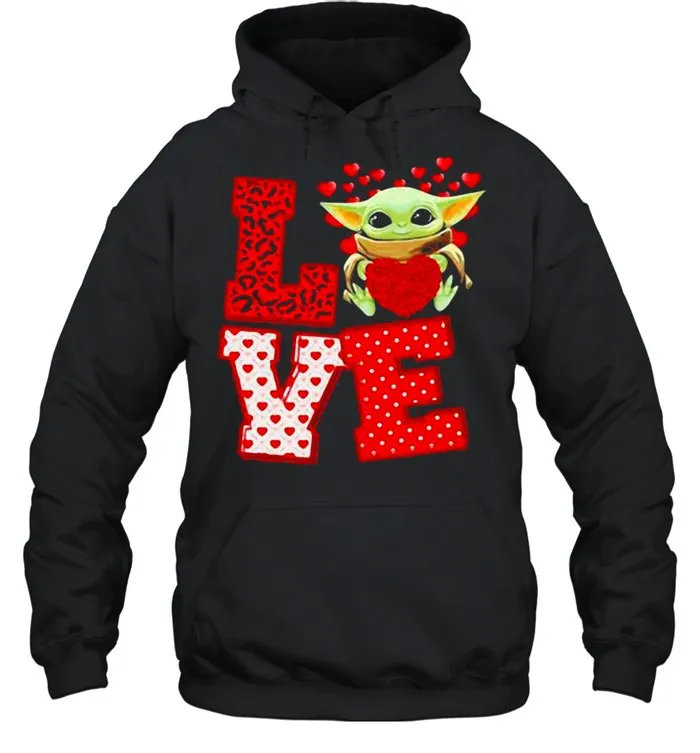 Love Baby Yoda Star Wars Heart Valentine Day shirt - Image 6
