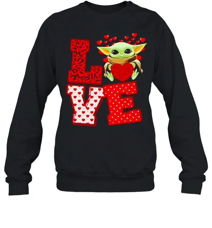Love Baby Yoda Star Wars Heart Valentine Day shirt - Image 5