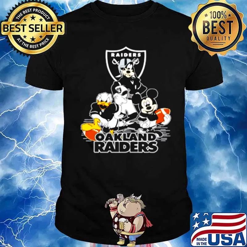 Mickey Mouse Donald Duck And Goofy With Oakland Raiders Sport s Unisex