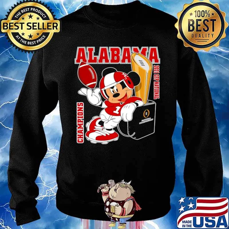 Mickey Mouse With Champions Of Alabama 2021 Cfp National s Sweater
