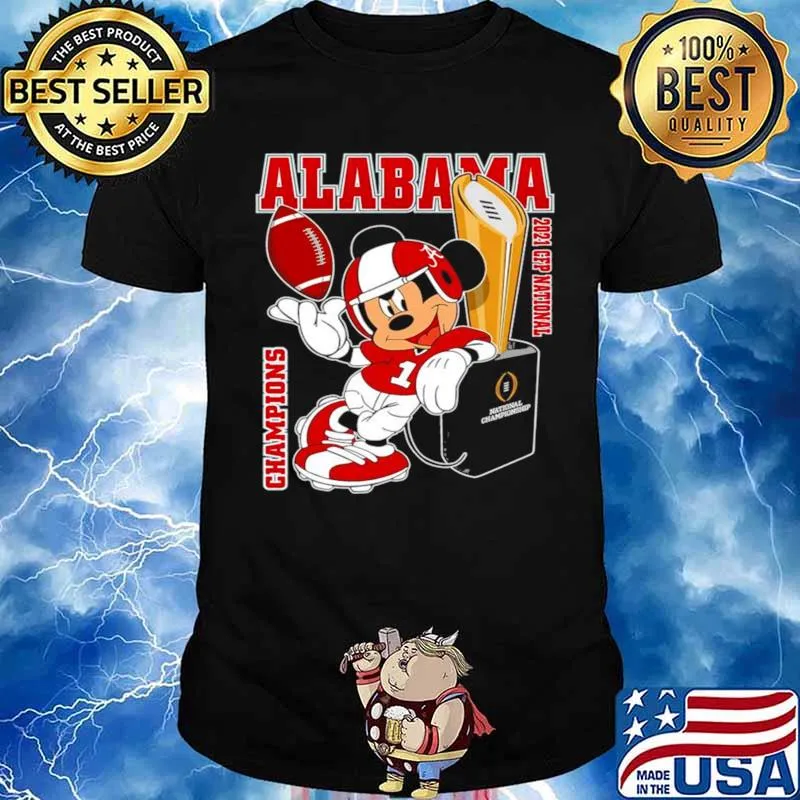 Mickey Mouse With Champions Of Alabama 2021 Cfp National s Unisex