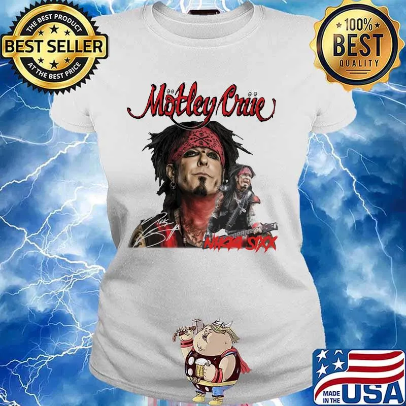 Motley Crue Nikka Sixx Player Guitar Electric Shirt Ladies tee