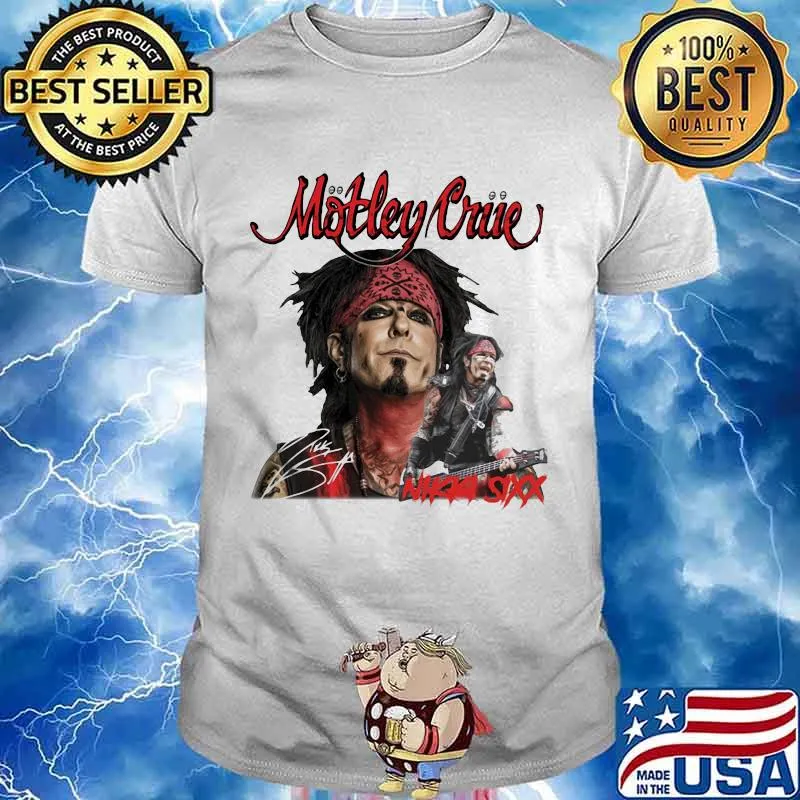 Motley Crue Nikka Sixx Player Guitar Electric Shirt