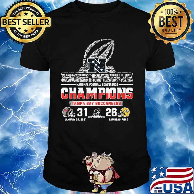 Nation Football Conference Champions Tampa Bay Buccaneers Victory Green Bay Packers Shirt