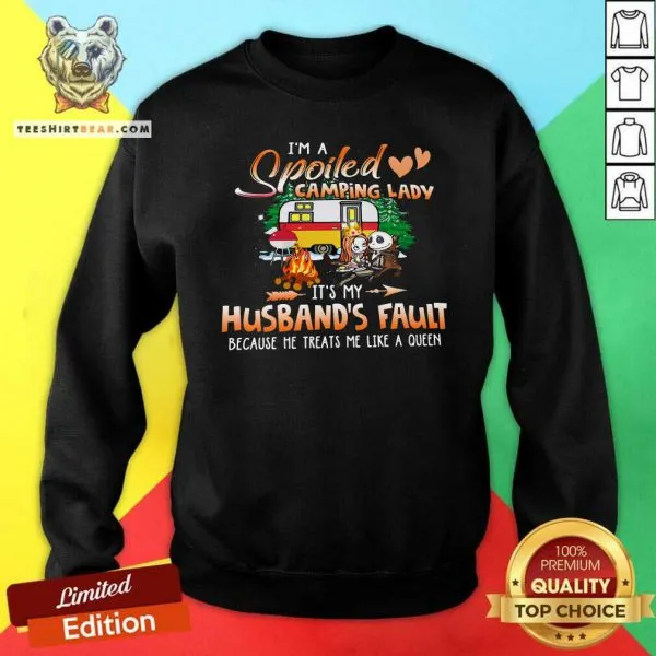 Negative Jack Skellington And Sally Spoiled 1 Camping Its My Husbands Fault Shirt - Image 5