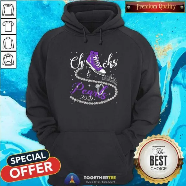 Nice Kamala Harris Chucks And Pearls 2021 Purple Converse Tee Shirt - Image 2
