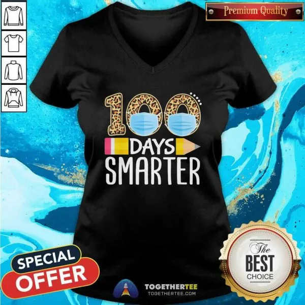 Official Face Mask 100 Days Smarter 2021 Shirt - Image 5
