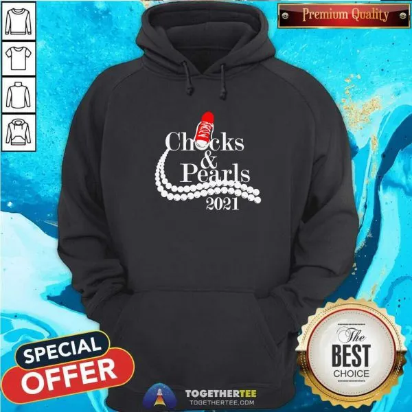 Official Kamala Harris Chucks And Pearls 2021 Red Converse Shirt - Image 2