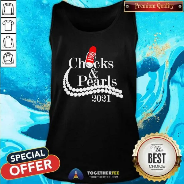 Official Kamala Harris Chucks And Pearls 2021 Red Converse Shirt - Image 3