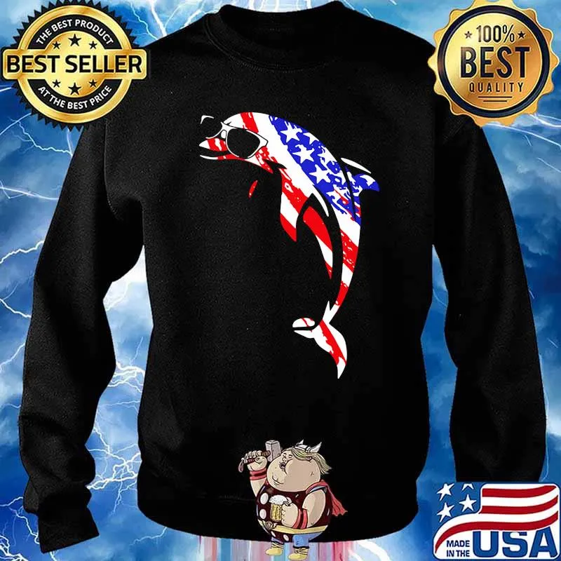 Official The Dolphin American Flag Shirt Sweater