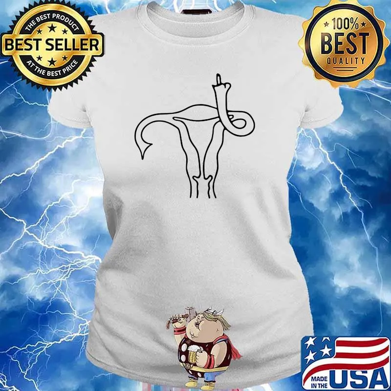 Official Uterus Middle Finger Shirt Ladies tee