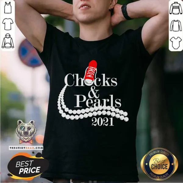 Overjoyed Kamala Harris Chucks And Pearls 2021 Red Converse Shirt
