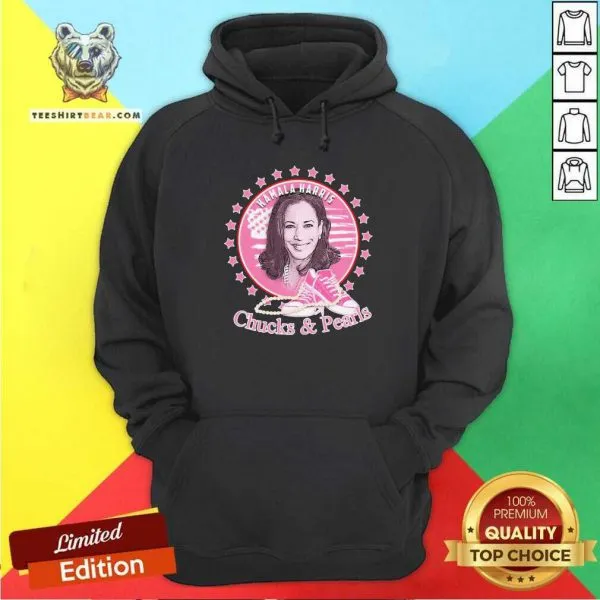 Overwhelmed Kamala Harris Chucks And Pearls 2021 Pink America Shirt - Image 5