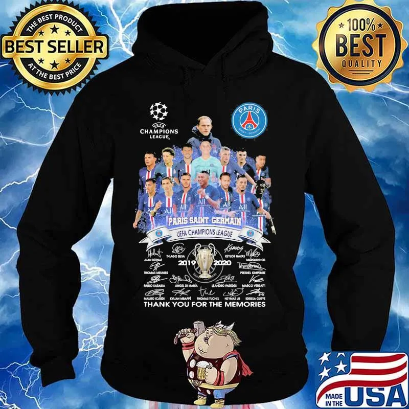 Paris Saint Germain Champions League Thank You For The Memories Signature Shirt Hoodie
