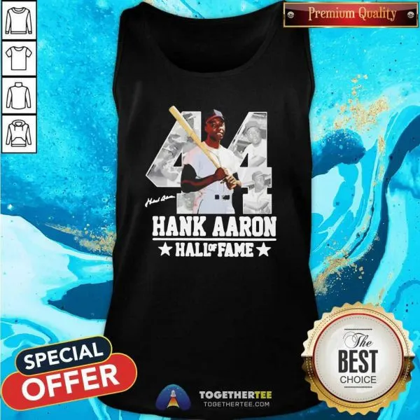 Perfect Hank Aaron 44 HOF Milwaukee Atlanta Baseball Jersey Hammer Aaron T-Shirt - Image 3