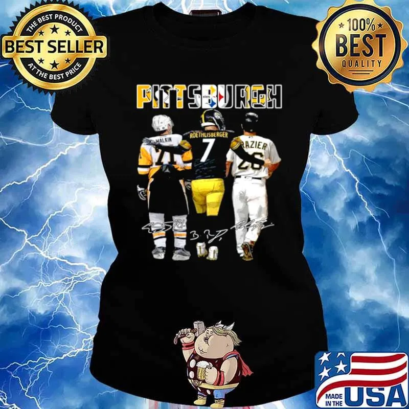 Pittsburgh Sport Malkin Roethlisberger Raizer signatures s Ladies tee