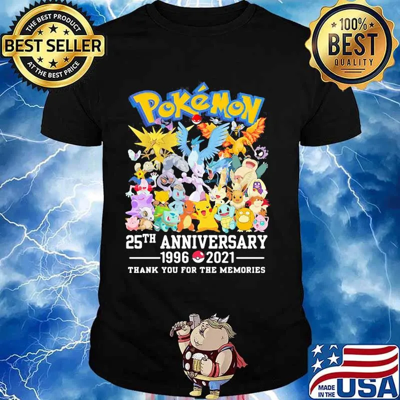 Pokemon 25th Anniversary 1996 2021 Thank You For The Memories Shirt