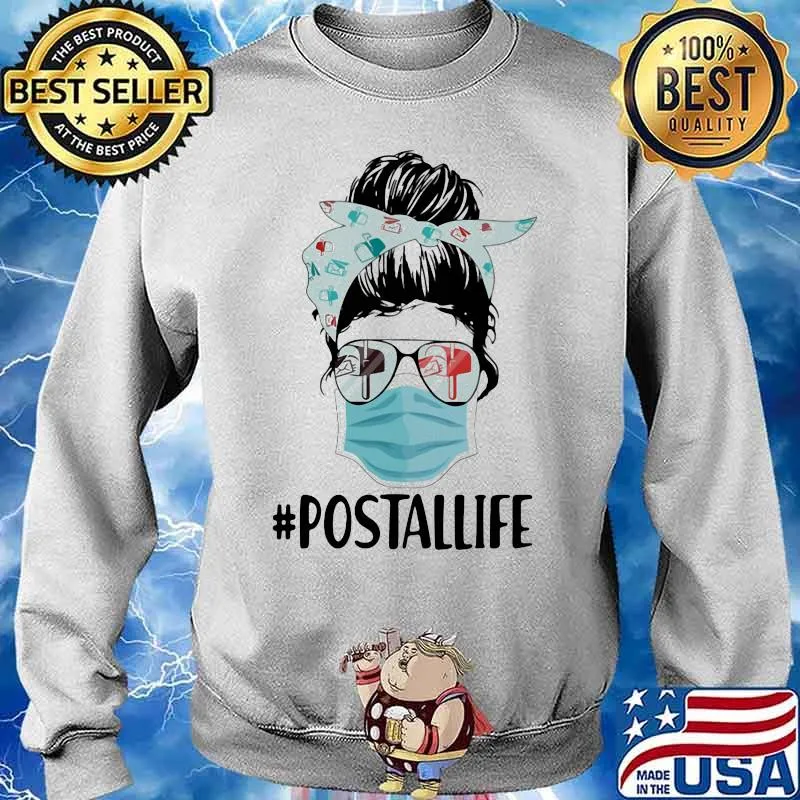 Postallife Ladies Wear Mask Sunglasses Shirt Sweater