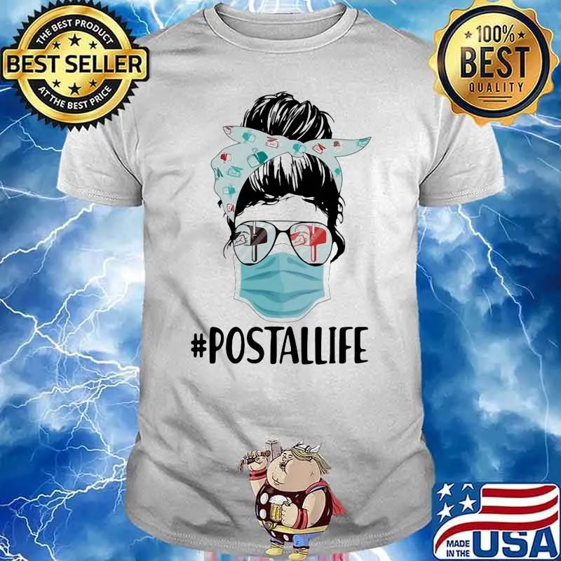 Postallife Ladies Wear Mask Sunglasses Shirt