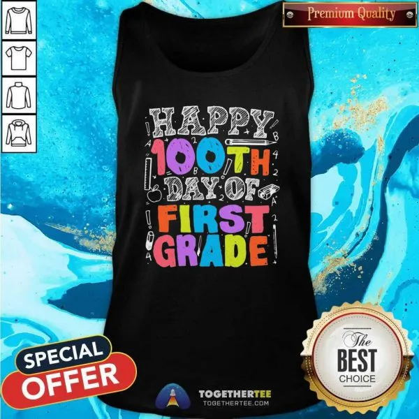 Pretty Happy 100th Day Of First Grade Math 2021 Shirt - Image 4