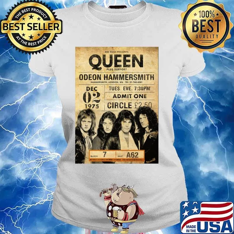 Queen Odeon Hammesmith Admit One Circle Shirt Ladies tee