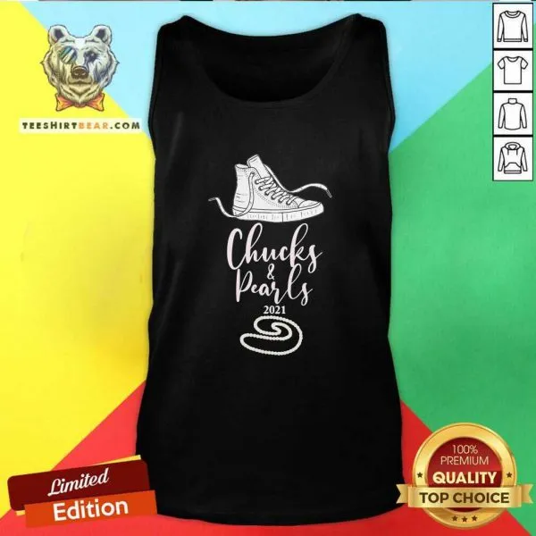 Reluctant Kamala Harris Chucks And Pearls 2021 Snacker Converse Shirt - Image 4