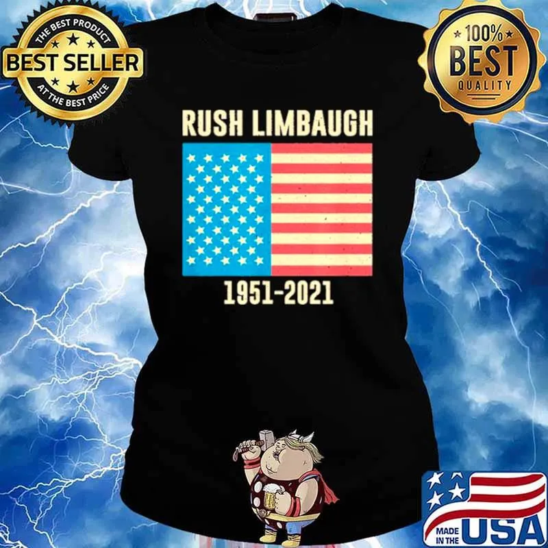 Rush Limbaugh conservative patriot 1951 2021 Ladies tee