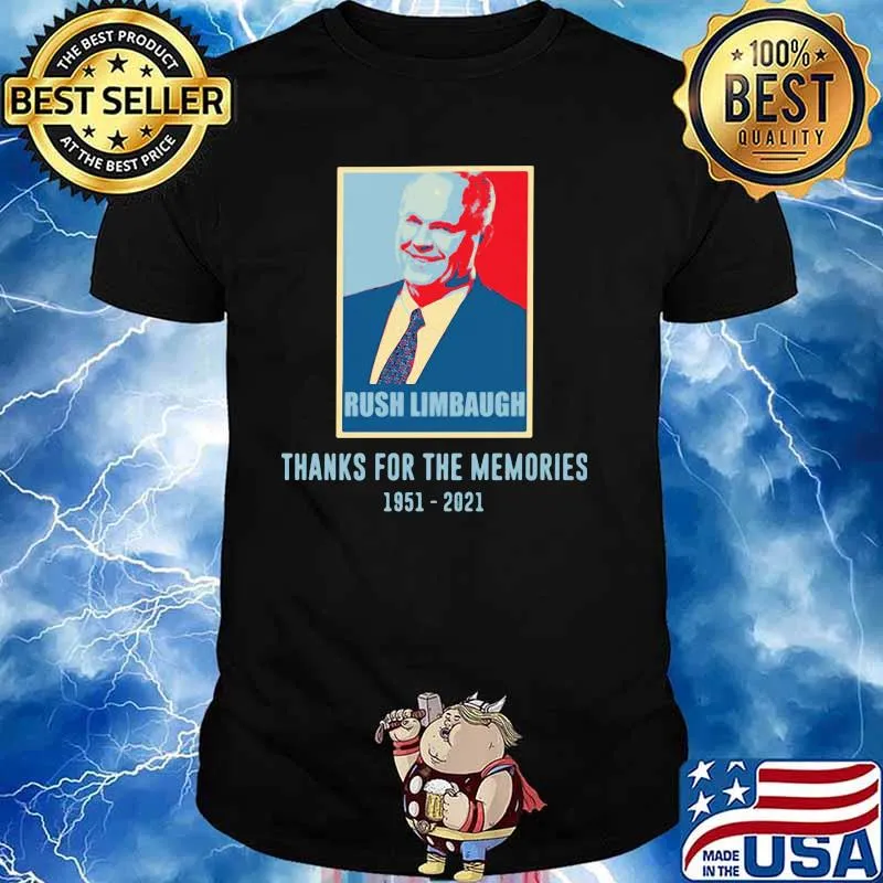 Rush Limbaugh Thanks For The Memories 1951 2021 Retro Shirt Unisex