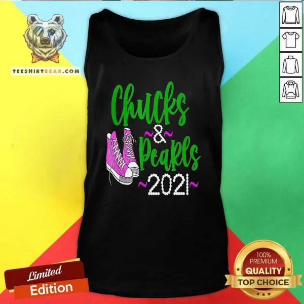 Scared Kamala Harris Chucks And Pearls 2021 Shirt - Image 4