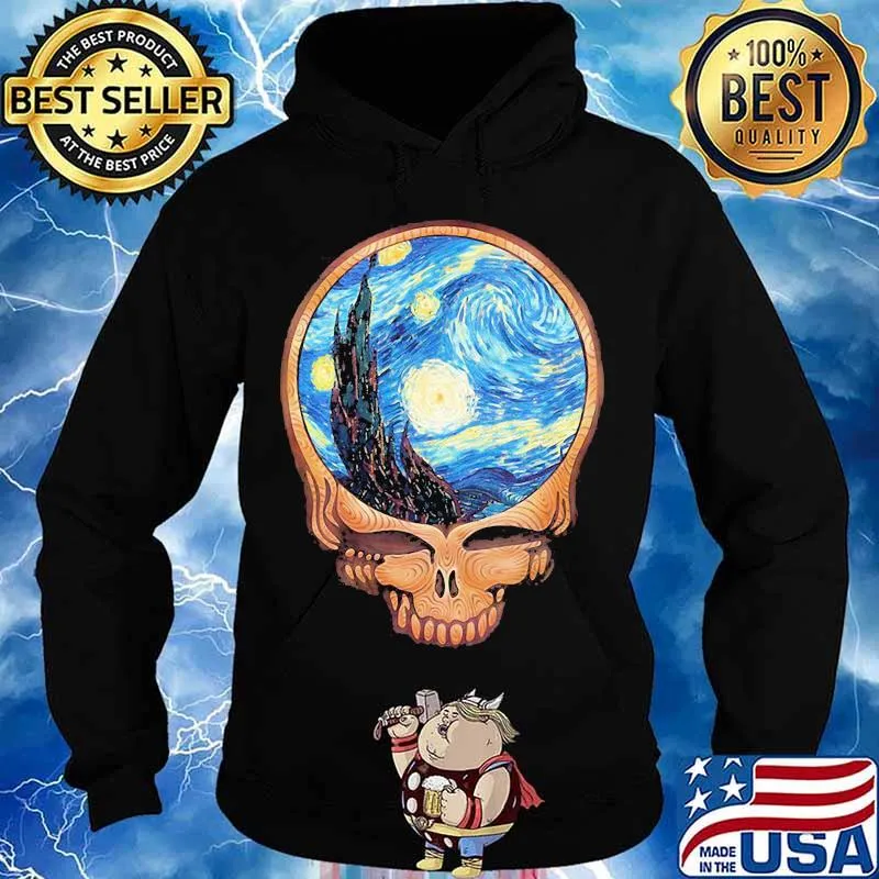 Skull Grateful Dead Midnight Blue Shirt Hoodie