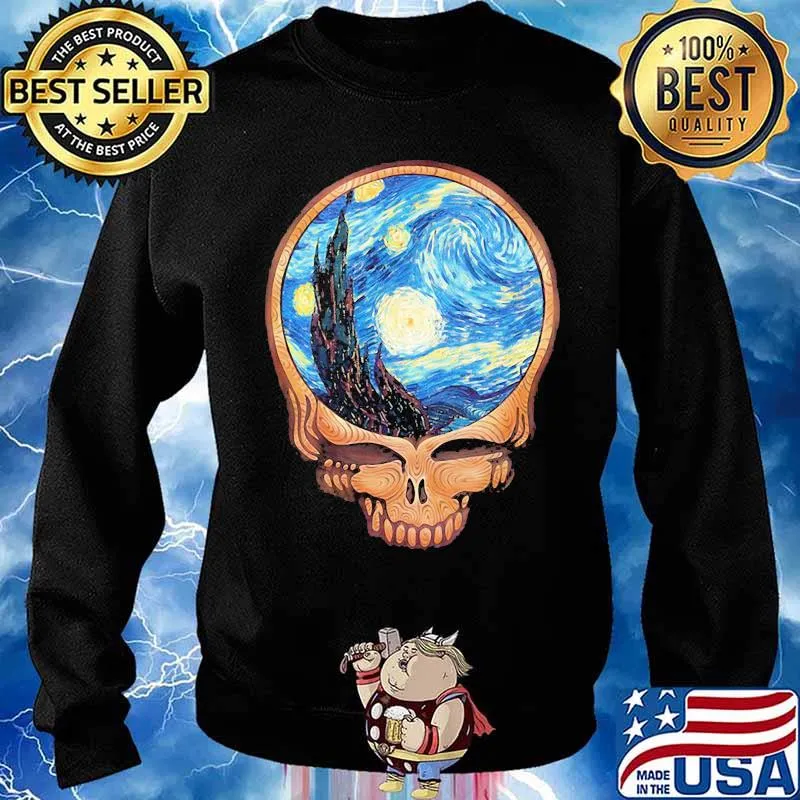 Skull Grateful Dead Midnight Blue Shirt Sweater