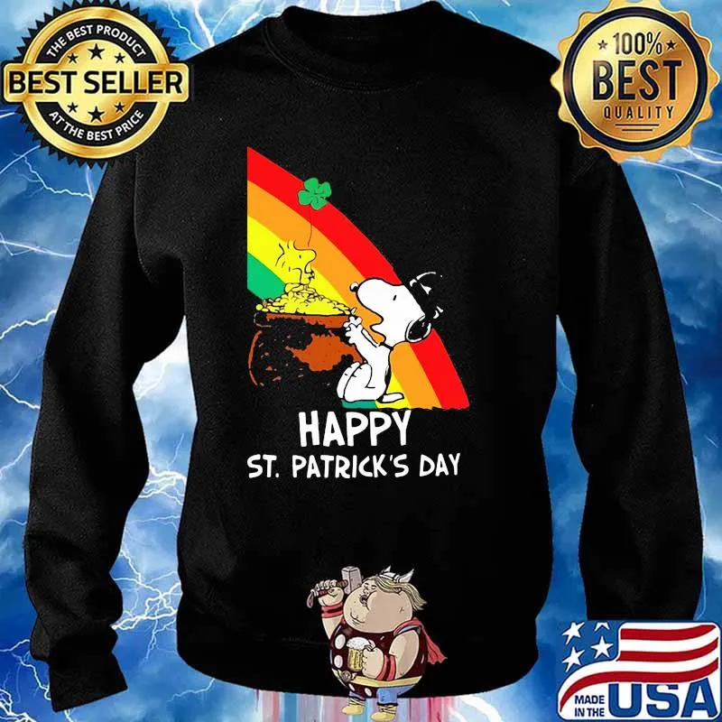 Snoopy Happy St. Patrick's Day Rainbow Shirt Sweater