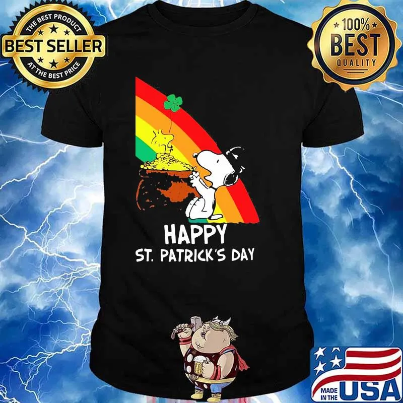 Snoopy Happy St. Patrick's Day Rainbow Shirt Unisex