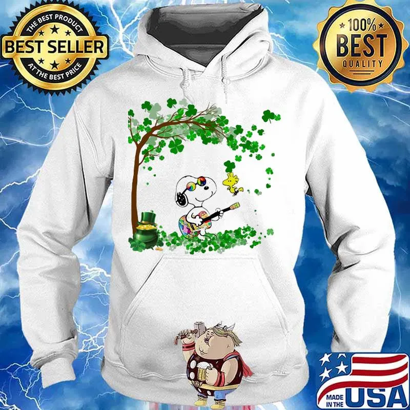 Snoopy Play Guitar And Woodstock Irish Patricks Day Shirt Hoodie