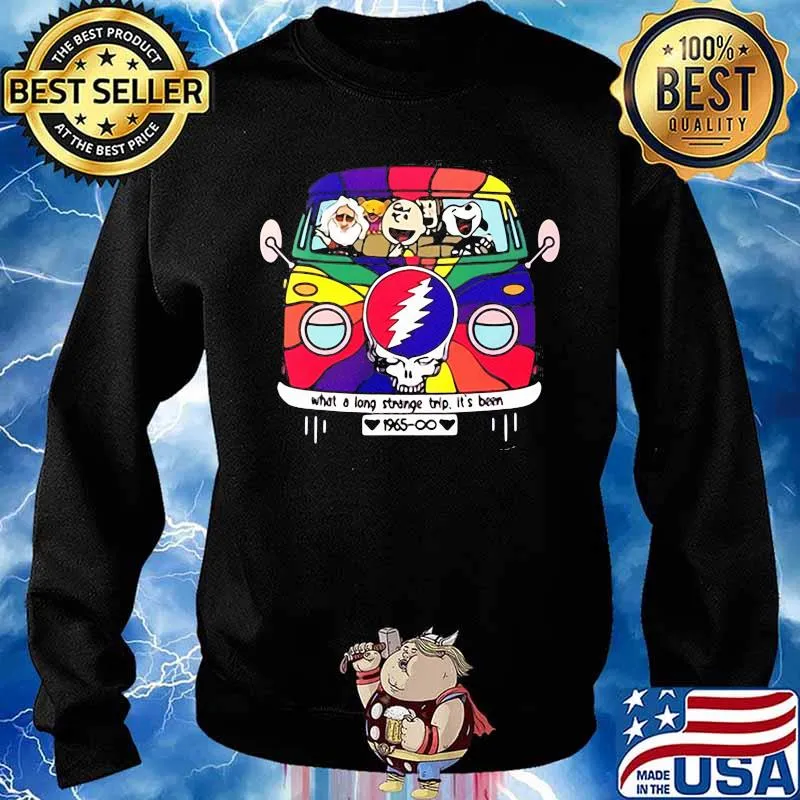 Snoopy Riding Bus Grateful Dead What A Long Strange Trip Shirt Sweater