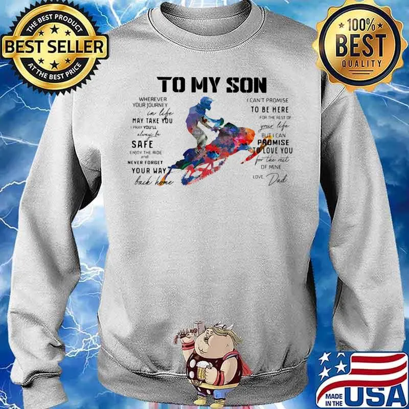 Snowmobile Dad To My Son Love You Colors Shirt Sweater