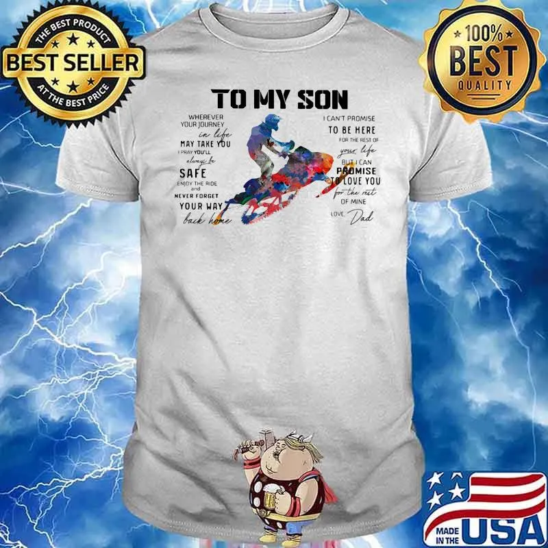 Snowmobile Dad To My Son Love You Colors Shirt